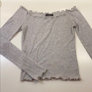 Brandy Melville Long Sleeve Gray Top